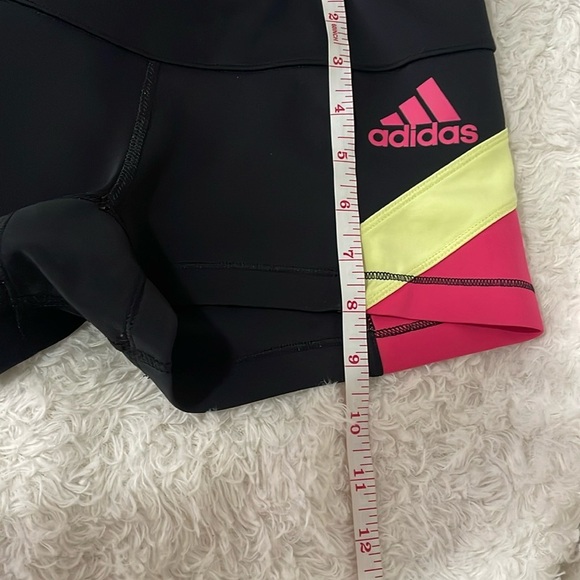Adidas Women's Black and Pink Athletic Shorts - Picture 7 of 9